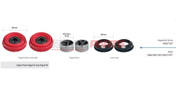 60219 - CALIPER PISTON TAPPET & SEALS REPAIR KIT K007197 KNORR