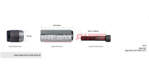 60223 - CALIPER RUBBER BUSH & GUIDE REPAIR KIT KNORR CALIPER