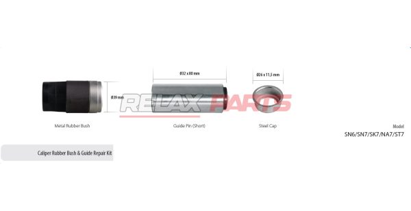 60225 - CALIPER RUBBER BUSH & GUIDE REPAIR KIT KNORR CALIPER