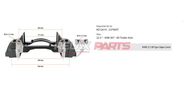 60302 - KNR 22.5 BV Type Caliper Carrier 10-1921