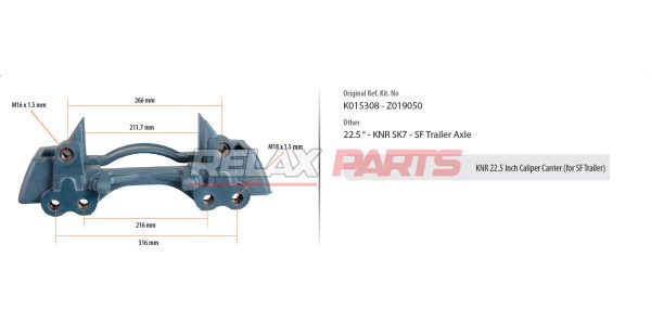 60313 - KNORR 22.5  INCH CALIPER CARRIER K015308
