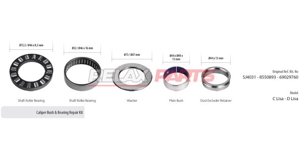 60333 - Caliper Bush & Bearing Repair Kit