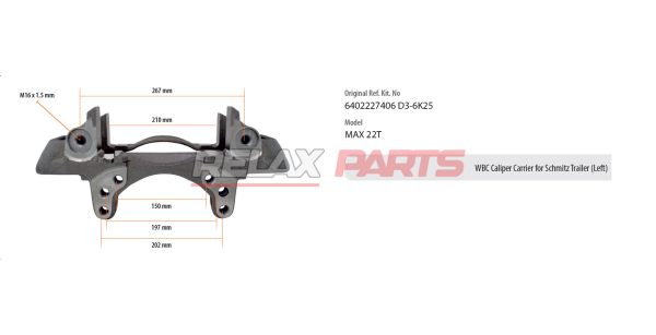 60748 - WABCO CALIPER CARRIER FOR SCHMITZ TRAILER 6402227406