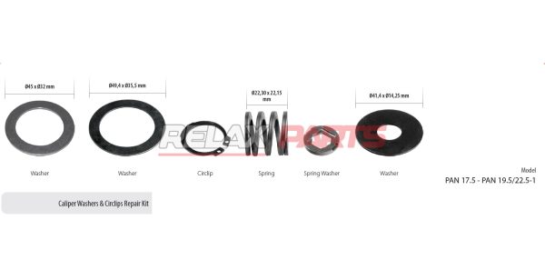 60771 - CALIPER WASHERS & CIRCLIPS REPAIR KIT WABCO CALIPER