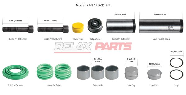 60782 - CALIPER GUIDES & SEALS REPAIR KIT 6402259212 WABCO