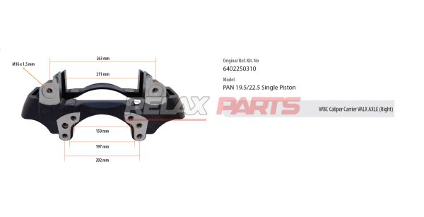 60808 - WABCO CALIPER CARRIER VALX AXLE 6402250310