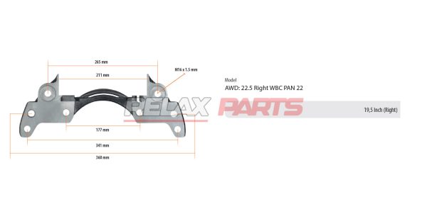 60810 - 19,5 Inch Caliper Carrier (Right)