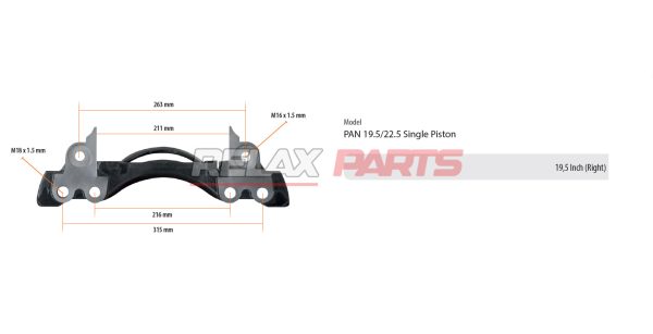 60812 - 19,5 INCH CALIPER CARRIER WABCO CALIPER