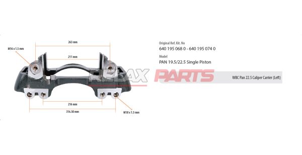 60817 - WABCO PAN 22.5 CALIPER CARRIER 640 195 068 0 WABCO
