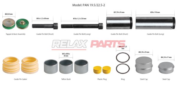 60818 - CALIPER GUIDES SEALS & TAPPET REPAIR KIT 12999746 WABCO