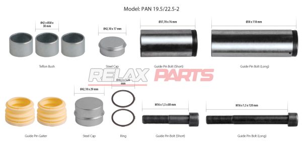 60819 - CALIPER GUIDES & SEALS REPAIR KIT WABCO CALIPER