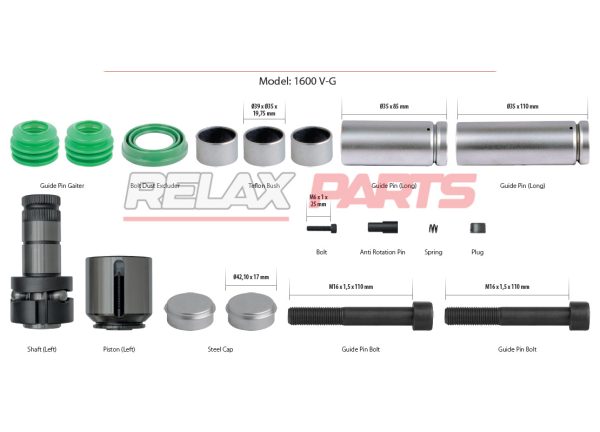 60852 - CALIPER REPAIR SET 12 999 547 WABCO 1600 V - G